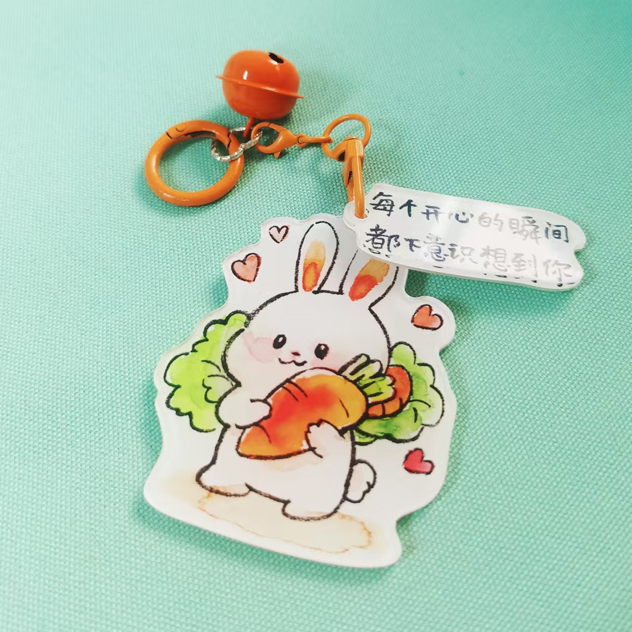 小林漫画   亚克力 马卡龙 治愈 多色系 钥匙扣挂件  铃铛挂件