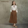 Famecoco范可儿高级锻感拼接半身裙中式简约A字长裙FAC6HA010 商品缩略图2