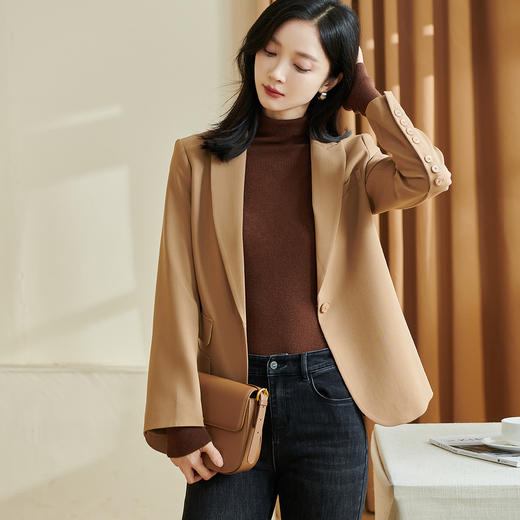 【通勤西装】米思阳2025秋冬季时尚气质职业修身显瘦立体剪裁精致西服外套2486 商品图2
