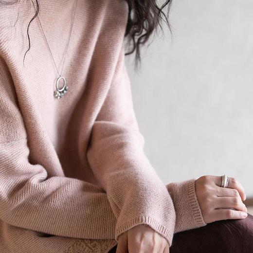 牧衣游原创 进口牦牛绒毛织混纺毛衣软糯高领宽松套头衫 落松花 商品图2