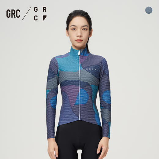 GRC桀骜无尽秋冬新款CMYK律动幻波长袖上衣保暖公路自行车骑行女 商品图0