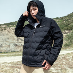 哥伦比亚男式防水连帽羽绒外套WE7857