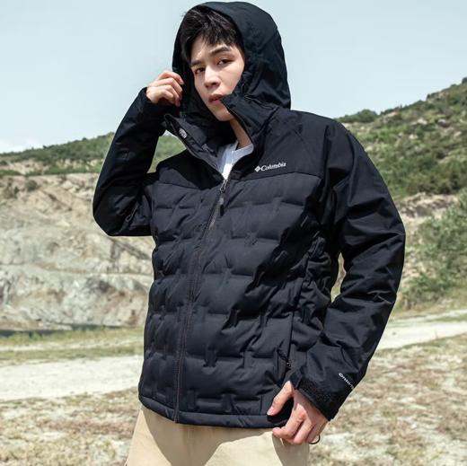 哥伦比亚男式防水连帽羽绒外套WE7857 商品图0
