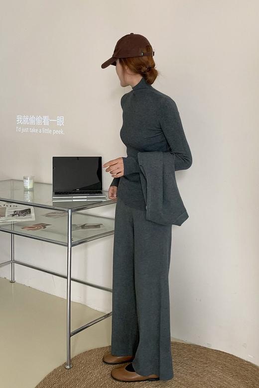 Le Malene 灰色马甲长裤三件套针织套装 17464 商品图3