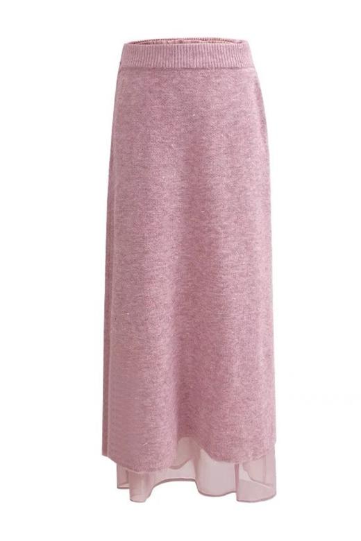 amadella 温柔甜美系粉色双层针织半裙纱裙 17474 商品图4