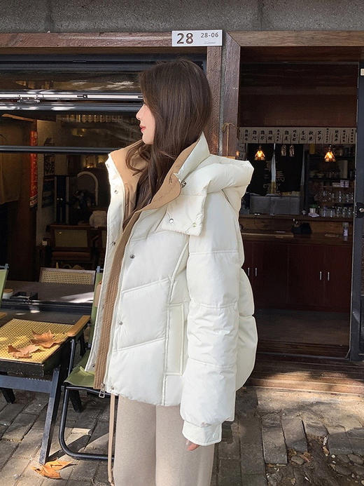 Im Presionismo加厚立领撞色羽绒棉棉服 商品图1