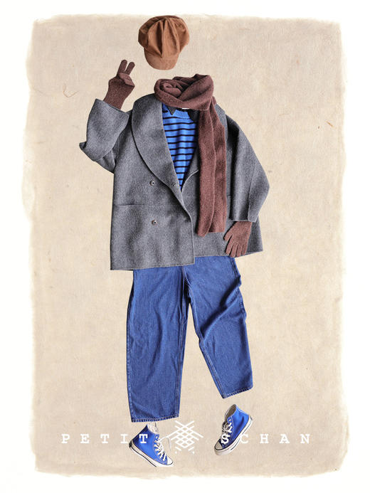 PETIT SCHAN小闪 CLO#629 Pop Rocks 跳跳糖 羊毛缤纷彩点纱圆领条纹背心 商品图4