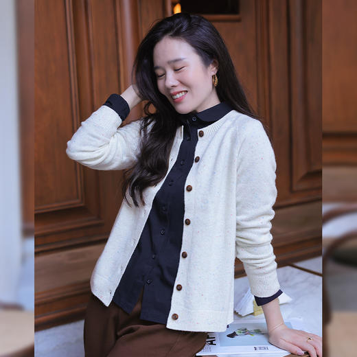 福利款！！无缝一体彩点纱线针织开衫 商品图1