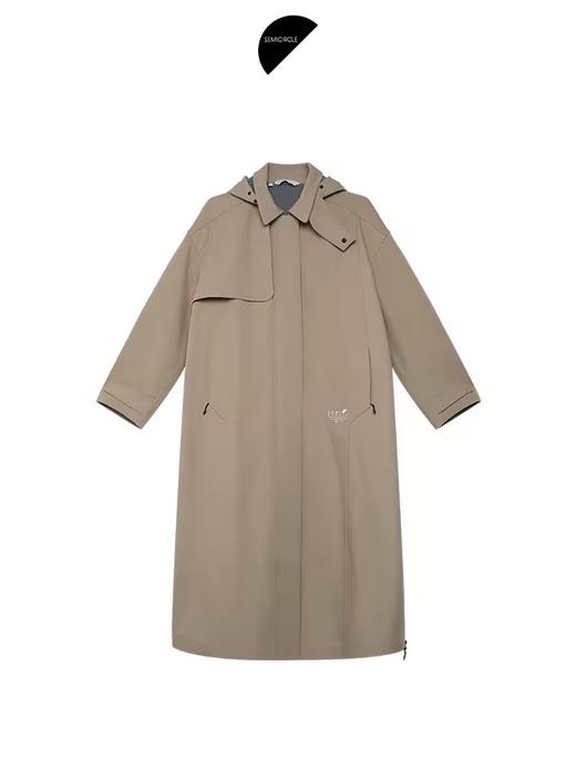 半圆/D24401479/连帽长款软壳风衣 商品图3