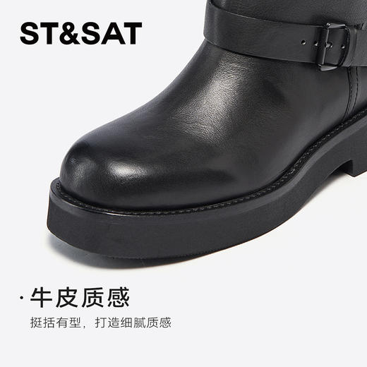 星期六复古时髦条带扣饰短靴SSC4116393 商品图8