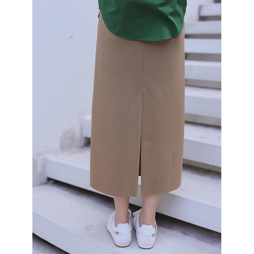 口碑* 通勤百搭裙 羊毛混纺后开叉半身裙 商品图4