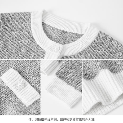 【商场同款】CNR4088“灰雅星河开衫”花纱灰色小香风开衫 H版型藏肉显瘦 圆领设计适合职场穿 定织特色珠片纱精美华丽毛衣 商品图8