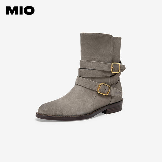 MIO米奥短款高级百搭马丁靴中筒厚底靴子女美拉德西部靴M245613902 商品图1