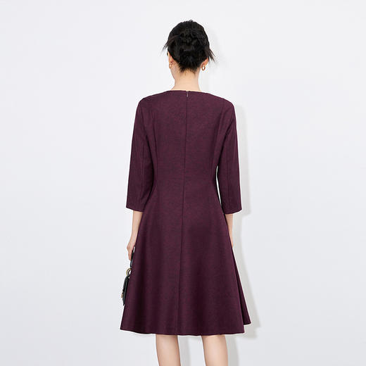 【高货wl】全新升级【铂金会员330/天猫439/差价109】(13343) 洛诗琳秋季法式轻奢高级感印花七分袖连衣裙时尚简约A字裙 商品图4