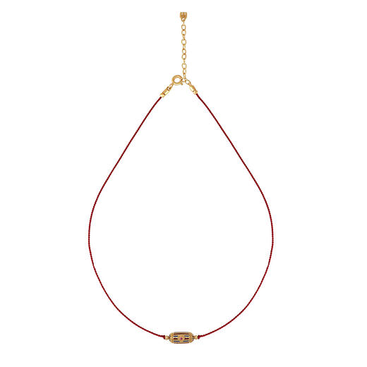 北京仓｜Dorothee sausset-Choker Rakhi Lola Enamel fil Rouge-红绳 22k镀金 石榴石 珐琅 转运珠 项链［法国设计师］ 商品图1