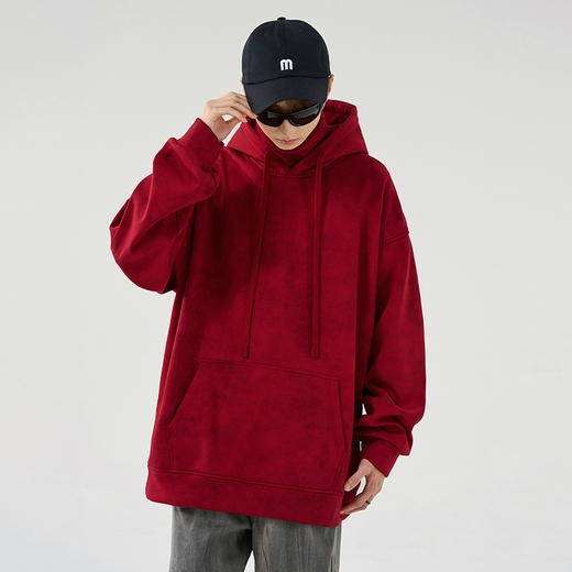 【加绒】【新款DSY】大依优型大码加绒连帽扎染卫衣长袖加肥加大休闲运动上衣男打底衫胖子冬季保暖 商品图6