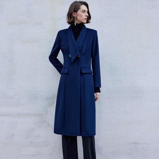 IWY/秋冬职业毛呢大衣女长款售楼处工作服酒店前台接待呢子外套毛C2147 商品图1