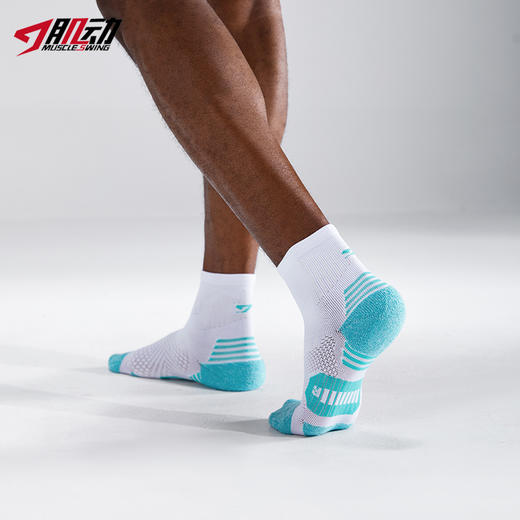 616肌动中筒运动袜专业马拉松袜子跑步袜子男女款毛巾底防滑速干透气 商品图11