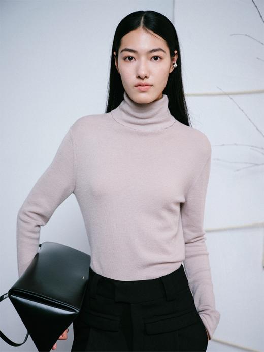 LIYIHAN 24秋羊绒高领合体羊绒衫宽松套头保暖打底衫软糯慵懒百搭 商品图0