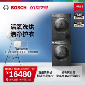 博世（BOSCH）6系净漾活氧洗烘套装 活氧空气洗大容量全自动滚筒洗衣机热泵烘干机热泵除菌烘WBVM45E10W+WQB254C10W