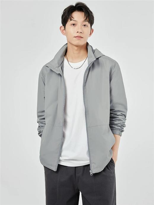 佐丹奴男装BM纯色梭织可藏帽网里风衣外套13074827 商品图10