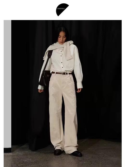 半圆/D24402518/质感水洗休闲裤 商品图1