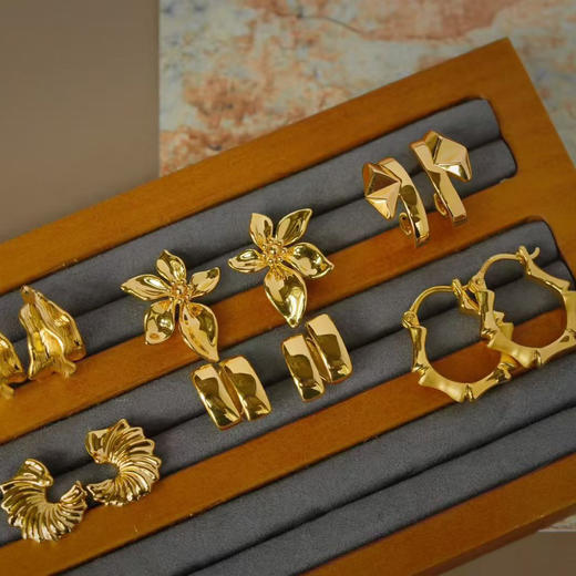 浪漫法式ins风·足金大耳钉 商品图0