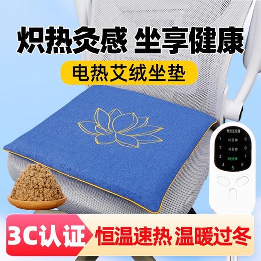 自然醒电加热艾绒坐垫艾草垫子办公室坐灸椅子毯艾绒红花热敷包臀部座垫BNHA 商品图0