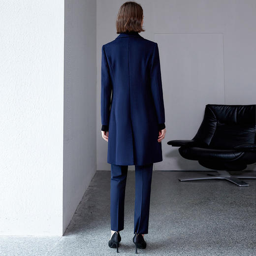 IWY/银行酒店前台接待物业售楼部珠宝店职业装藏青色羊毛大衣ND9022 商品图3