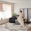 自然醒轻奢时髦拉波尔地毯高定轻奢扎染格纹条纹地毯客厅沙发卧室床边地垫防滑脚垫MT 商品缩略图8