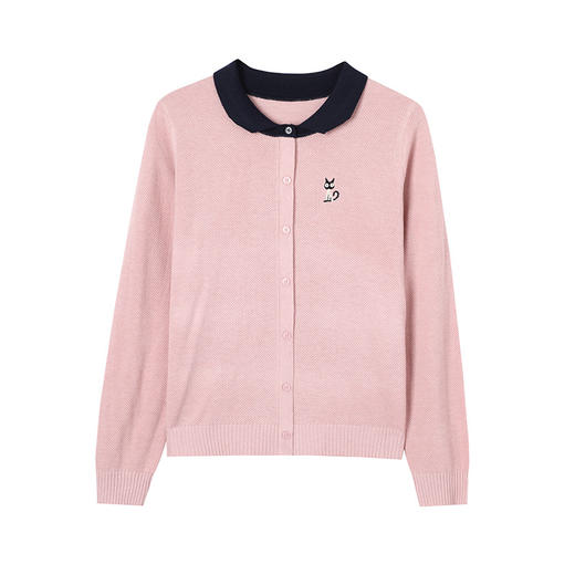 CC-27-24135娃娃领短款毛衣女秋冬减龄羊毛针织衫新款百搭宽松配裙子打底上衣 商品图4