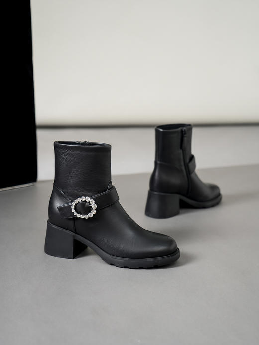 豪麟名鞋LORIBLU女鞋短靴羊皮革LR54N黑色 商品图2