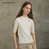 Famecoco范可儿圆领套头毛衫植物刺绣五分袖针织衫FAC6DC005 商品缩略图2