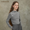 Famecoco范可儿小高领国风水墨印花套头羊毛打底衫FAC6BB003 商品缩略图3