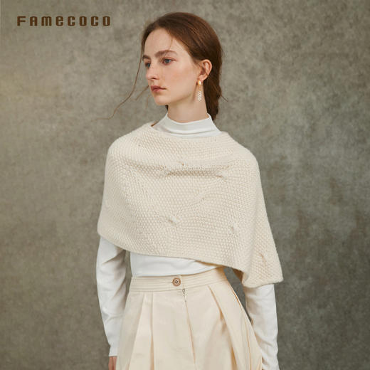 Famecoco范可儿文艺风半身裙羊毛针织衫外搭三件套FAC6EA008 商品图3