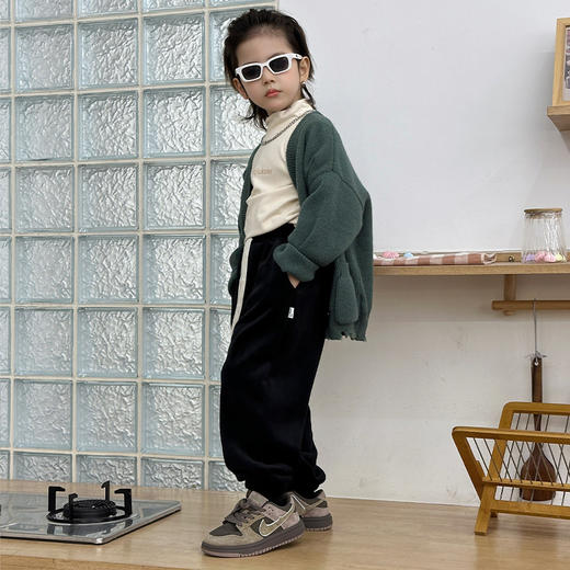 【百搭款束脚式时尚休闲裤】梵贝星休闲卫裤 雪尼尔加绒系带加绒裤 轻松出门 时尚出街90-160cm尺码可选 商品图3