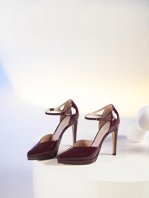 豪麟名鞋CASADEI女鞋皮鞋牛移膜革C742623P酒红色 商品图3