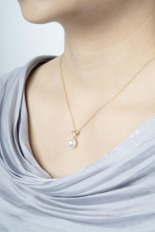 「镜像 」珍珠14k白金黄金项链 商品图4