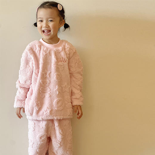 【YW】无忧购儿童韩系可爱卡通小熊法兰绒睡衣套装（截单后7天发货)25年清仓捡漏 商品图10