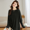 CC-JDS-8873秋装长袖t恤女2024春秋新款不规则抽绳蝙蝠袖针织衫慵懒宽松毛衣 商品缩略图3