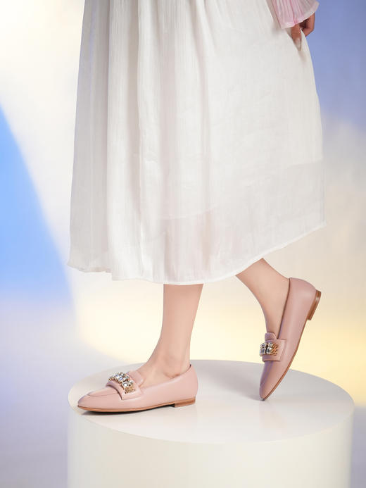 豪麟名鞋CASADEI女鞋平底鞋羊皮革C274S粉色 商品图2