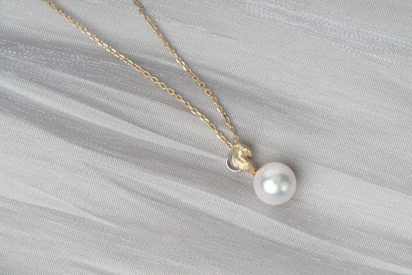 「镜像 」珍珠14k白金黄金项链