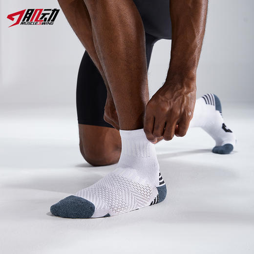 616肌动中筒运动袜专业马拉松袜子跑步袜子男女款毛巾底防滑速干透气 商品图9