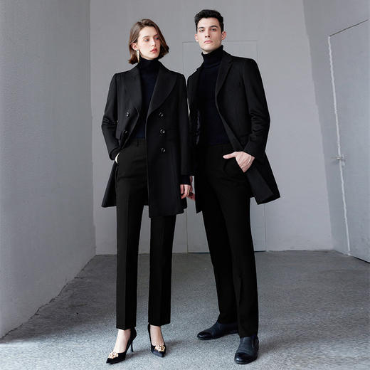IWY/冬季物业工作服羊毛大衣女商场酒店行政前台接待黑色ND9019-1+HD9019 商品图0