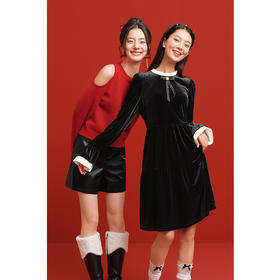 【严选】诗凡黎千金玛德琳连衣裙法式质感裙子2023年冬新款高级显瘦长裙女SEC490981