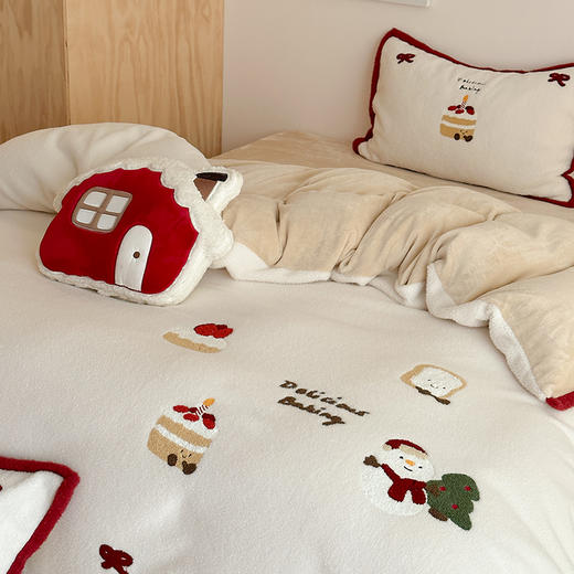 【双旦秒杀】自然醒仿生羊毛绒牛奶绒四件套可爱圣诞人冬季加厚少女心被套珊瑚绒床上用品MT（不参与优惠券） 商品图5