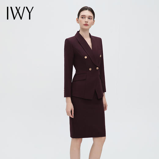 IWY/高端干练安可拉红西装套裙高级白领女总裁商务工作西服两件套CS14105 商品图2