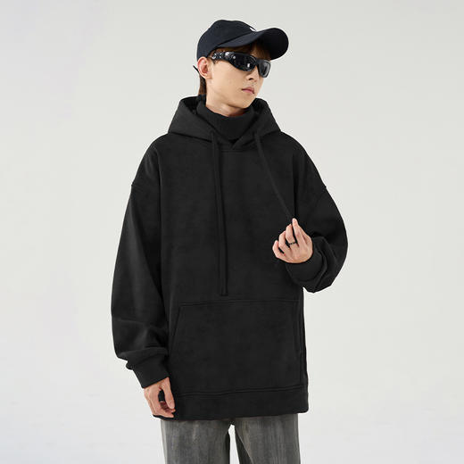 【加绒】【新款DSY】大依优型大码加绒连帽扎染卫衣长袖加肥加大休闲运动上衣男打底衫胖子冬季保暖 商品图1