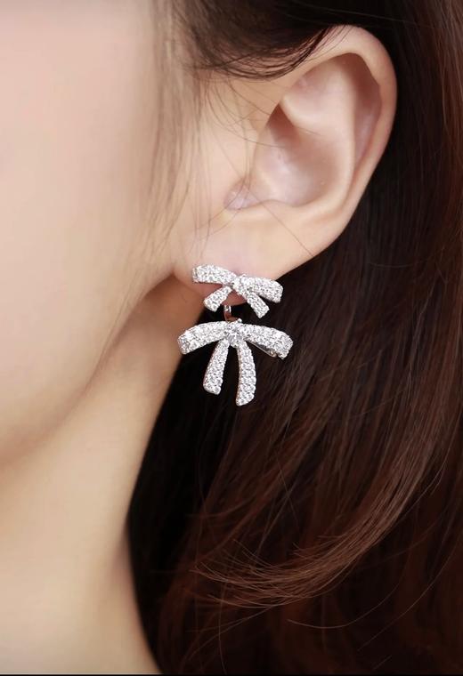 何F 双层蝴蝶结两用耳钉，蝴蝶结又把少女心给唤醒了！ 商品图1