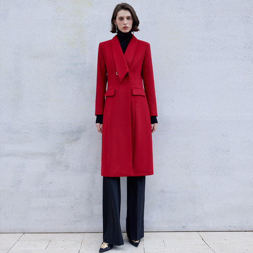 IWY/红色冬季毛呢外套女职业装气质韩版简约空姐制服C2147 商品图0